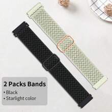 2 Packs Braided Nylon Stretchy Bands Compatible With Fitbit Versa 2 For Women Men, Replacement Strap For Fitbit Versa 2/ Versa Lite/Versa SE/Versa Strap Accessories, Gifts For Friends And Family, Gifts For Holiday, Various Colors Available