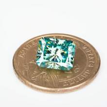 1pc 100% Moissanite, Blue-Green, D Color, Brilliant Cut, VVS1 Clarity, With GRA Certificate, DIY - Blue-green - View 4