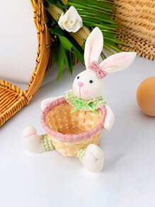 1 件可爱粉色复活节兔子储物篮装饰物、糖果篮、鸡蛋储物篮、架子篮、水果篮，用于节日装饰派对、日常家居装饰、餐桌装饰、篮子、储物篮、汽车配件、厨房、浴室收纳架、厨房配件、房间装饰、家居装饰 - 粉色 - 查看 7