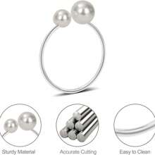 4pcs/12pcs Elegant Pearl Napkin Rings,Stainless Steel Napkin Buckle For Dining Room,Daily Table Decor,Wedding Party And Hotel Table Decor - Multicolor - View 5