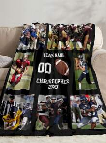 1pc Custom Flannel Photo Blanket For Bed, Sport, Soccer, Football, Multipurpose Living Room Sofa Outdoor Beach Camping Pet, Personalized Family/Pet/Couple Photo Printed Bedding Blanket, Personalized Christmas Gifts, Mother's Day/Father's Day Gift, Family Gift, Birthday Gifts, Gift For Friend, Gift For Her, Gift For Mom/Dad - Style 2 - View 6