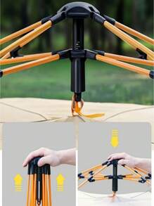 Outdoor Camping Automatic Quick Opening Tent, Silver-Coated Waterproof Sunshade Picnic Tent(There Is A Slight Color Difference Between The Actual Object And The Picture.) - Quicksand Gold - View 7