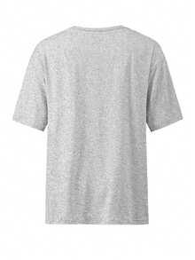 Customized Women's T-Shirt - Add Your Own Text And Images (Family Photo/Selfie/Pet Photo/Friend Photo/Party Photo) To Design Your Own Personalized Printed T-Shirt - Grey - View 6