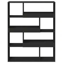 Bibliothèque noire 100x33x125,5 cm en bois d'ingénierie - Noir - Voir 3