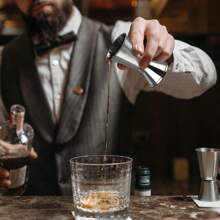 高级创意双头卷边量杯盎司杯优质材质304不锈钢鸡尾酒专用量杯量杯鸡尾酒辅助用具基础鸡尾酒设备调酒师必备，送父亲的礼物