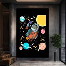 Cat Astronaut In Space Large Wooden Framed Wall Art Home Decor Canvas Painting- For Bedroom, Bathroom, Living Room, Office, Kitchen, Holiday Gift- 1pc