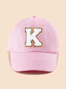 1pc Pink Letter Patch Baseball Cap, 8-16 Years Old Girls Snapback Hat, Suitable For Spring, Summer, Autumn, Winter, Party Decoration Headwear - Pink - View 10