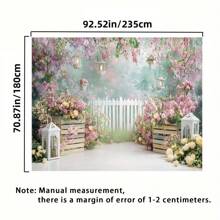 1 件梦幻花园涤纶背景 - 抽象花卉设计，适合乔迁、周年纪念和一般庆祝活动，无需电源，非常适合肖像和蛋糕摄影 - 1個 - 查看 4