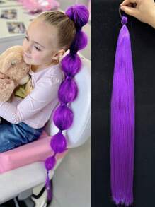 1PC KIDS Synthetic DIY Ponytail Hair With Elastic Hair Band Long Yaki Straight Hair Hair Band Ponytail Hair Extension Party Daily