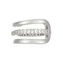 1pc Minimalist Multi-Layer Geometric Line Design Copper Clip-On Earrings, Fashionable Jewelry For Women, No Piercing Required