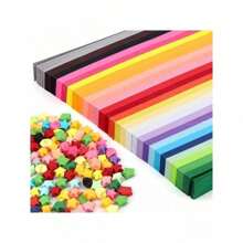 540 pezzi/1000 pezzi Strisce a stella di carta, 27 strisce a stella multicolore, strisce a stella di carta pieghevoli a doppia faccia e stelle di carta fortunate per fai-da-te e lavoretti manuali