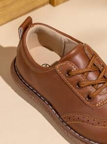 Children's Fashion British Style PU Leather Oxford Flat Shoes, Suitable For Spring & Autumn - Brown - View 8