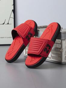 QuickSurf Men's Indoor/Outdoor Slippers, 23 Pattern, Anti-Slip Thick Sole , Basketball Elements, Sports Style - Red - View 6