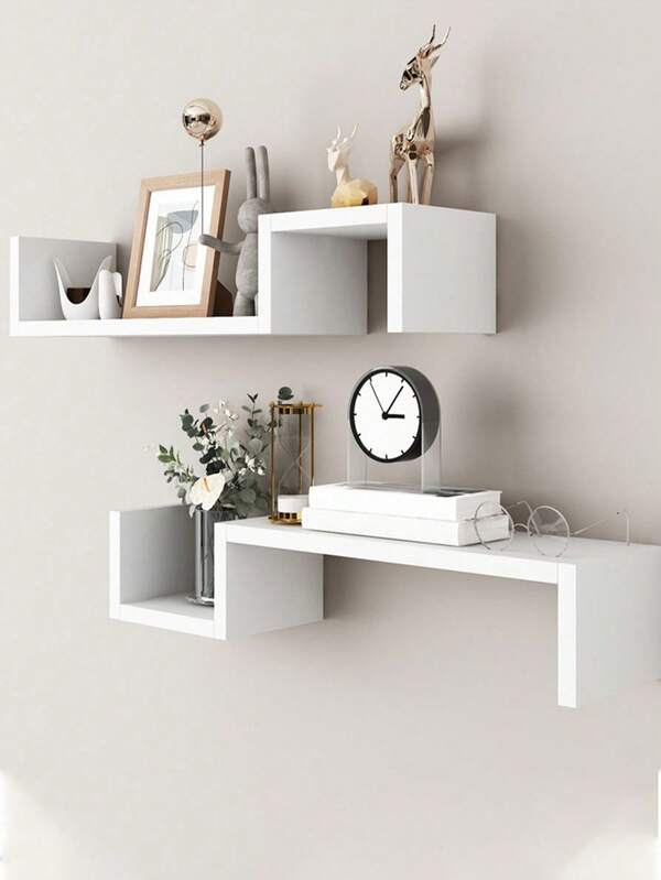 1 pezzo Mensola decorativa da parete per camera da letto/soggiorno, in stile combinazione geometrica reticolare minimalista
