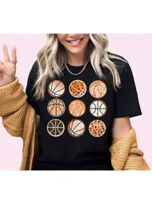 Basketball Shirt Basketballs Tee Game Day Shirt Basketball TShirt Womens Basketball Shirts Gift For Her Basketball Mom Shirt