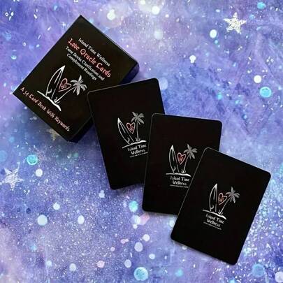 1set 54pcs/Set Island Time Wellness Love Oracle Cards For Beginners, Tarot Deck, Game Card For Youngsters, Classic Table Playing Tarot, Fortunetelling Tarot