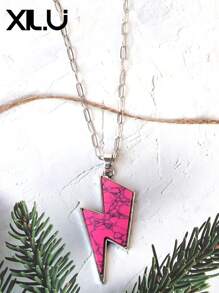 1 set de collar con colgante y aretes de estilo retro y país del oeste antiguo con diseño exagerado de color turquesa al estilo del Día de San Valentín para mujeres