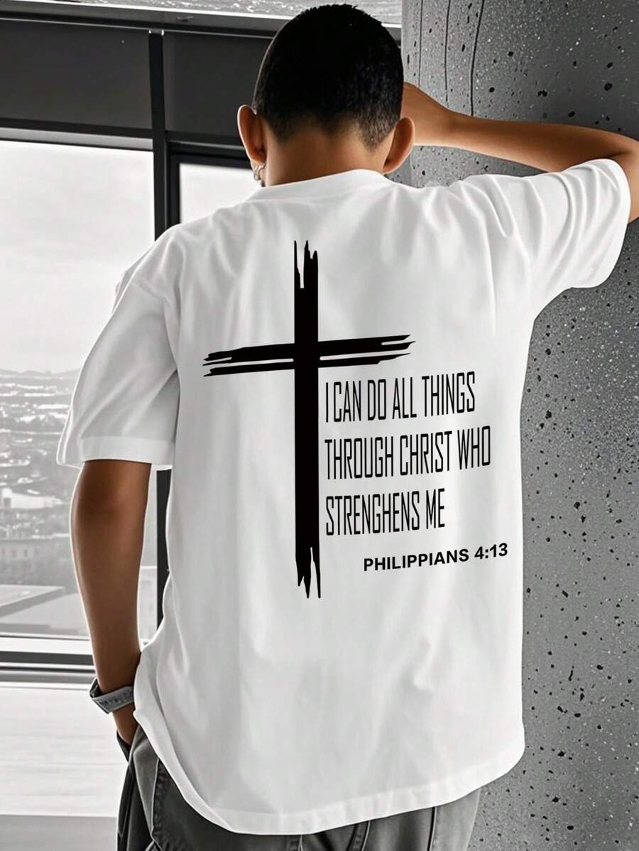 Jungen & Teenager Schüler lässiges bedrucktes T-Shirt mit Rundhalsausschnitt und Kurzarm, Sommer Top