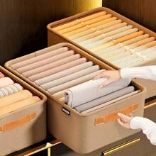 1 Pc Multifunctional Foldable Storage Basket With Handle, Suitable For Organizing Pants, Socks, Clothes, Blankets, Space-Saving For Wardrobe, Bedroom, Dorm, Practical Home Storage Assistantbedroom,Organizer,Organiser,Home Storage,White T Shirt Women,Black Pants Women,Ladies Winter Clothes,Dress,Winter Clothes For Ladies,Elegant Woman Dresses,White Shirt For Ladies,Long Sleeve,White Jumpsuit For Women,Spring Dresses For Women,Spring Outfits For Women,Spring,Spring Clothes,Minimalist,Summer Tops - Multicolor - View 9