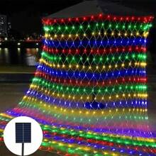 One Piece Of Solar Light Net, Waterproof Solar Light, 8 Lighting Modes, Fenced Lights For Garden, Garden Lawn Shrub, Fence, Indoor And Outdoor Party Decoration (Multi-Color)