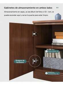 Modern 55 Inch Wooden TV Stand 120cm - 棕色 - 查看 5