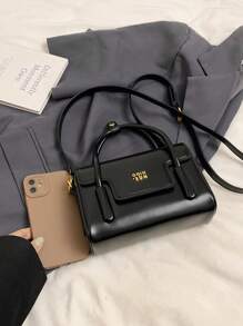 2025 Women Classic Solid Color Handbag, Adjustable Strap Crossbody Bag, Fashion Letter Print Tote For Dating, Shopping And Commuting, Spring Summer Autumn Winter