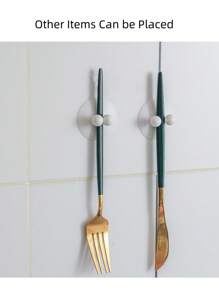 2pcs Toothbrush Holder, Simple Suction Cup Toothbrush Stand, Bathroom Kitchen Multi-Use No-Drill - White - View 6