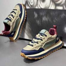 男士休闲透气运动鞋，高品质户外鞋 - 駝色 - 查看 1