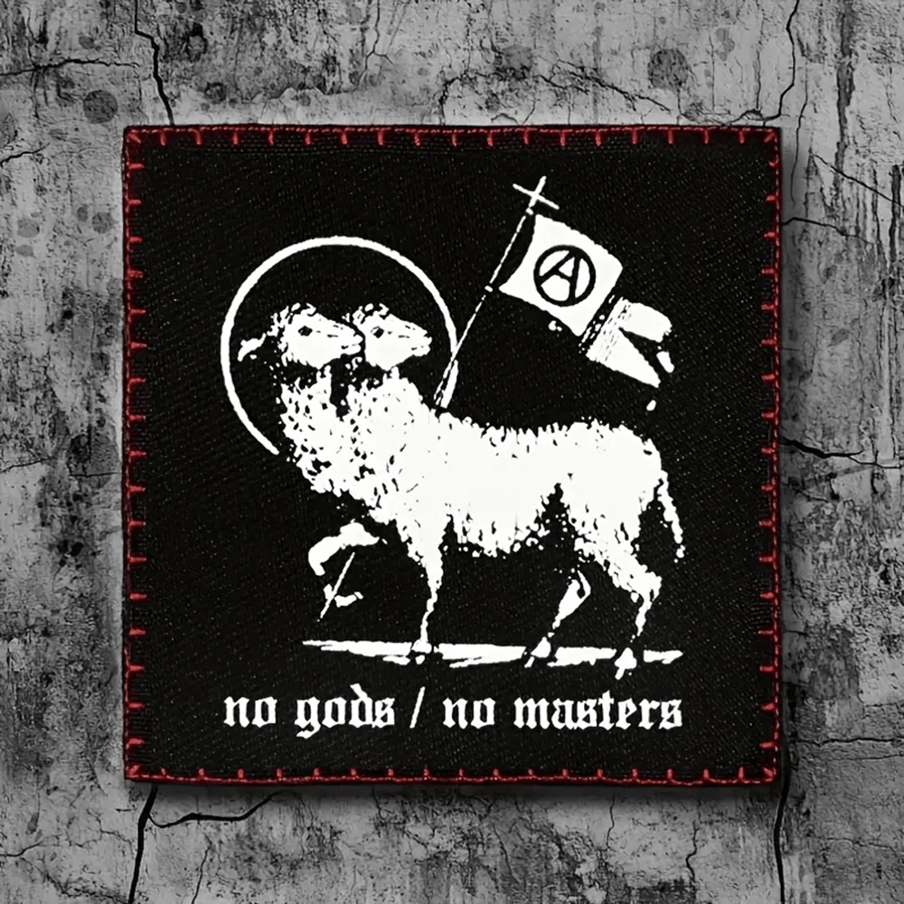 1 buc. No Masters Print Punk Patch Cosut Petepe umoristice pentru îmbrăcăminte Jachetă Trucker Hat Cadou - Culori mixte - Vizualizare 1