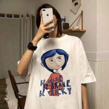 T-Shirt Women Neil Gaiman Nightmare Before Christmas Goth Cotton T Shirt Summer Short Sleeve Fashion Tees - 白色 - 查看 1