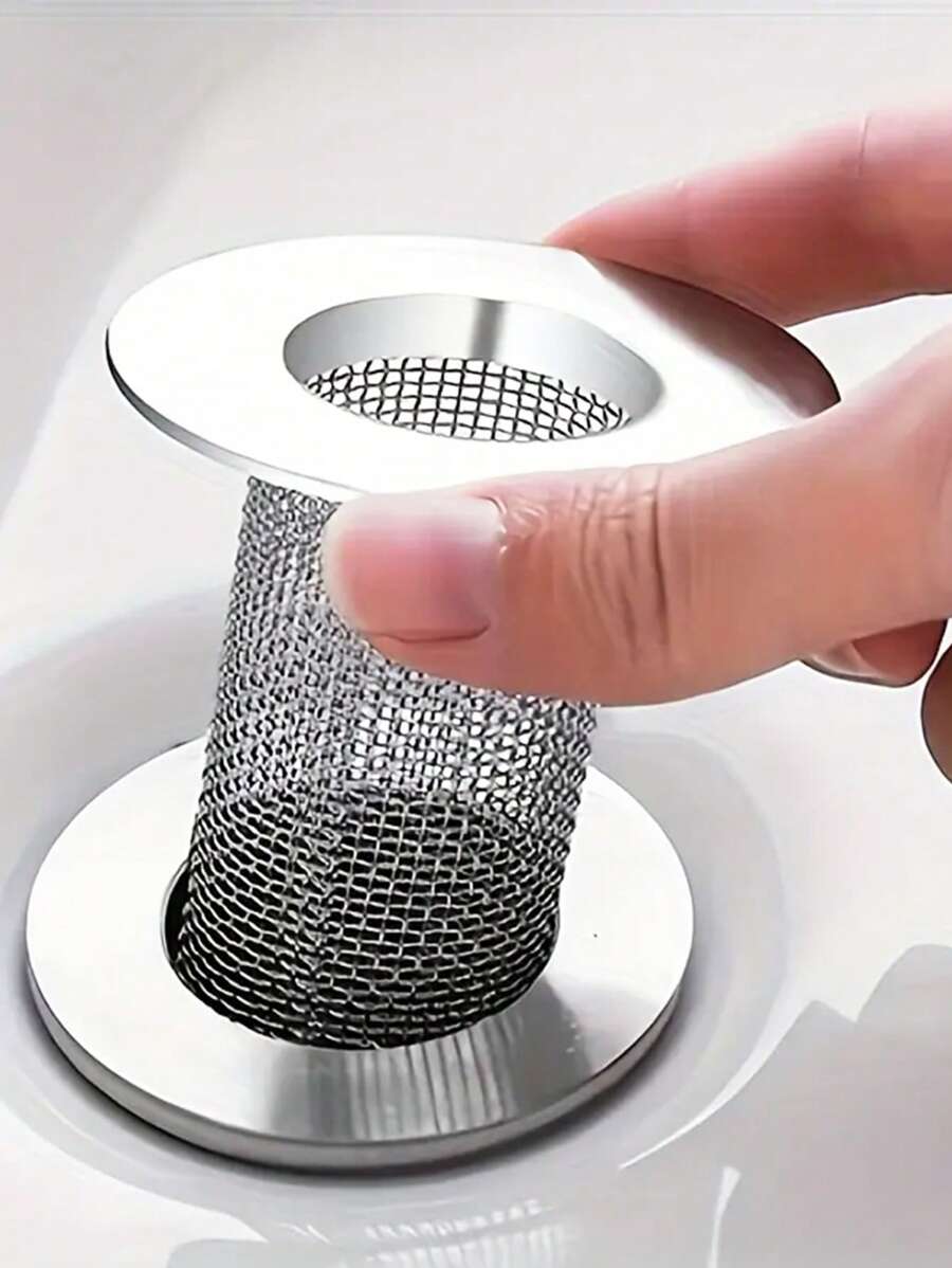 2pcs Drain Covers, Hair Catcher Filters, Suitable For Bathroom Sink, Shower Drain Strainer - Silver - View 1