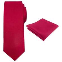 Zweiteiler, Herren Einfarbige Mikrofaser Krawatte und Einstecktuch Kombination, sehr geeignet als Herrengeschenk, passend, Hochzeiten, Bräutigame, Trauzeugen, Dates, Abendessen, Feste und andere Anlässe