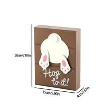 Easter Table Decorations Cute Bunny Wood Blocks Tabletop Centerpieces For Home Party Spring Tiered Tray Decor