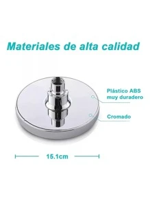 1 pieza de cabezal de ducha redondo plateado, cabezal de ducha de alta presión, puede girar 360°, salida antiobstrucción de silicona, superficie pulida, montado en la pared, de mano, suministros de baño esenciales, fácil de instalar - Plateado - Ver 9