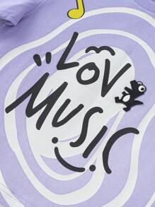 Balabala 2025 Summer Boys' Quick-Dry Dinosaur Print T-Shirt - Purple - View 6