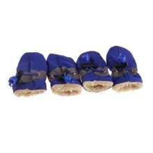 4pcs Antiskid Puppy Shoes Pet Protection Soft-Soled Pet Shoes Winter Waterproof Prewalkers Soft Supplies Pet Paw Care Supplies - Blue - View 1