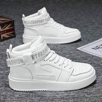 Casual Sport Sneakers For Men, Youth Mid-Top Printed Fashion Sneakers