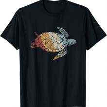 Camiseta de Navidad con diseño de tortuga marina, gorro de Santa divertido y el texto "Feliz Navidad" - Negro - Ver 1