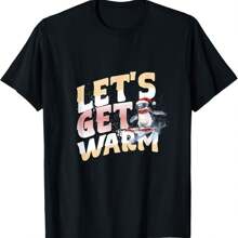 Let's Get Warm. Skiing Penguin T-Shirt
