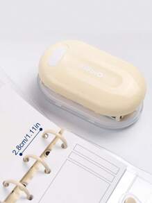 1 pezzo. Mini perforatrice portatile a 3 fori, design minimalista, spaziatura 28 mm, perforatrice per quaderni a fogli mobili - Multicolore - Visualizzare 13