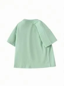 Balabala 年轻男孩速干卡通T恤，2025年夏季上衣 - 豆沙綠 - 查看 6