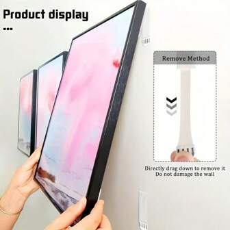 No Drill Hang Picture Non-Marking Clip - Double-Sided Removable Wall Hooks For Frames & Artwork, Damage-Free Adhesive, Waterproof Install Tape, Heavy Duty Picture Hanging Kit, Adhesive Wall Hangers For Frames - No Damage, Waterproof, Easy To Install And Remove, Ideal For Home Decor, Bathroom Shelf, Hangers Hooks Hanger, Wall Pictures, White Hook, Black, Sticky Wall Hooks, Purse Hanger Wall Hooks, Hooks, Wall Hook, Door Hanger