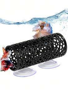 Tub pentru ascunderea peștilor Betta cu ventuză, accesorii pentru acvariu, decorare rezervor de pește, gaură mică, gaură pentru pește, mai sigur pentru creșterea peștilor mici și a creveților, tunel de mușchi de munte pentru pești adormiți, tunel de mușchi de munte pentru pește adormit, accesorii pentru rezervor de apă cu tub ascuns