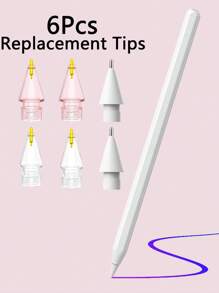 6 Packs Replacement Tips Compatible With Apple Pencil 2nd Generation, Apple Pencil 1st Generation, Apple Pencil Pro & Apple Pencil USB-C Pen Like Nibs - Multicolor - View 13