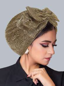 1pc Multi-Purpose Women Breathable Headscarf, Silky Bowknot Solid Color Headwrap Cap, Suitable For All Seasons, Hijab For Abaya - A - View 14