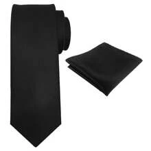 Zweiteiler, Herren Einfarbige Mikrofaser Krawatte und Einstecktuch Kombination, sehr geeignet als Herrengeschenk, passend, Hochzeiten, Bräutigame, Trauzeugen, Dates, Abendessen, Feste und andere Anlässe