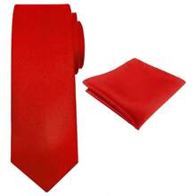 Zweiteiler, Herren Einfarbige Mikrofaser Krawatte und Einstecktuch Kombination, sehr geeignet als Herrengeschenk, passend, Hochzeiten, Bräutigame, Trauzeugen, Dates, Abendessen, Feste und andere Anlässe