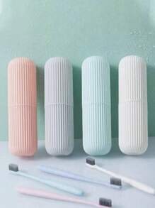 1/2pcs Portable Travel Mouthwash Cup, Toothbrush And Toothpaste Storage Box, Travel Camping Toothbrush Cup, Travel Toiletry Set, Travel Essentials, Beach And Holiday Back To School Travel Organizer