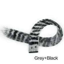 1pc Y2K Colorful Hair Extensions Leopard Print Long Straight Wig One-Piece Clip-In Synthetic Hairpieces Cosplay Hair Accessory