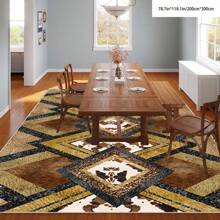 1pc Crystal Velvet Embossed Plaid Area Rug/Doormat - 5mm Thick, Waterproof, Non-Slip, Easy Clean, Machine Washable, Soft & Comfortable, Suitable For Entryway, Kitchen, Living Room, Bedroom, Hallway, Bathroom, Laundry Room - Carpet Decor